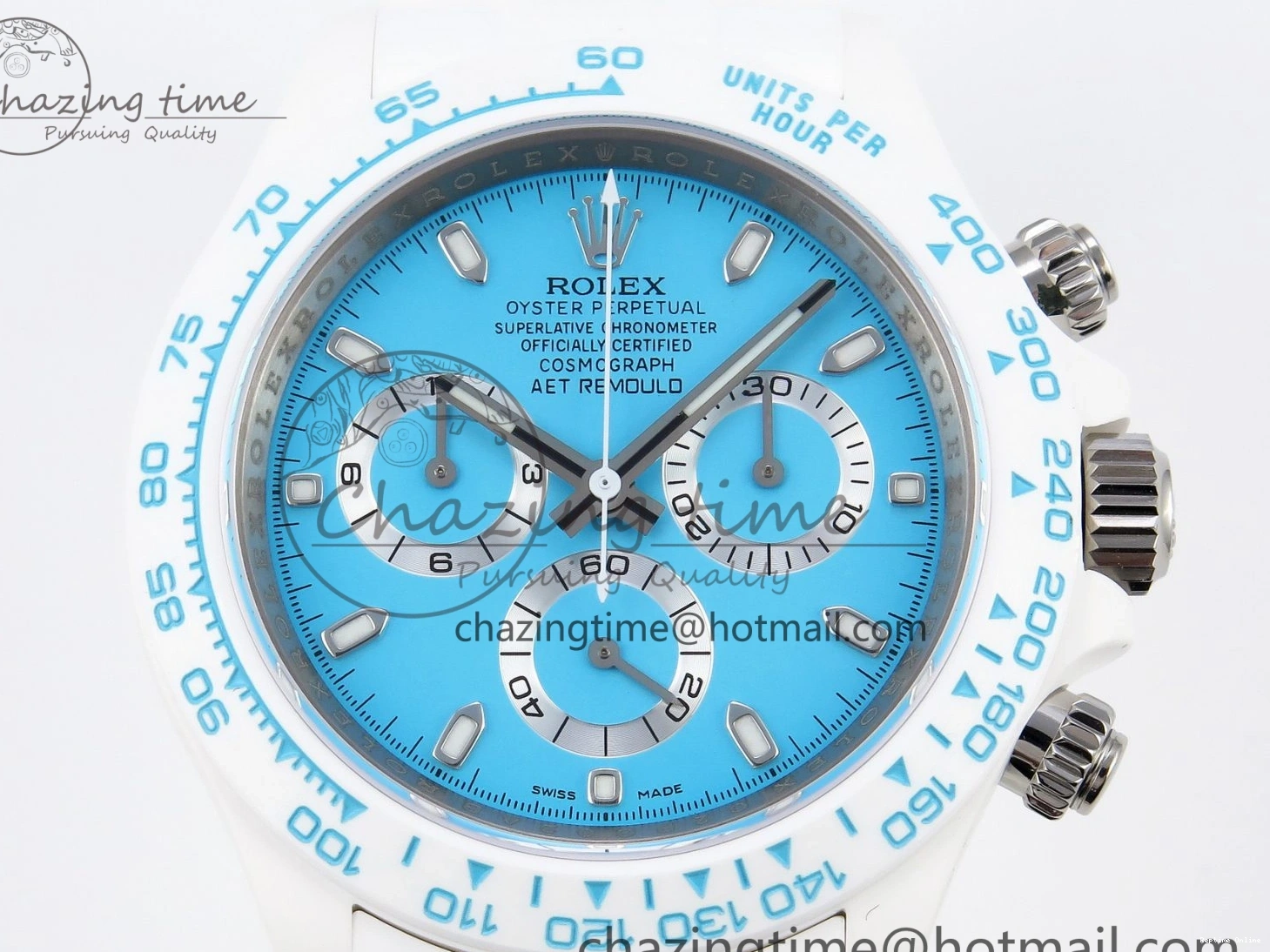 1224 Daytona AET White Ceramic Case and Bracelet Tiffany Blue Dial SA4130 V GoAnywhere 1889